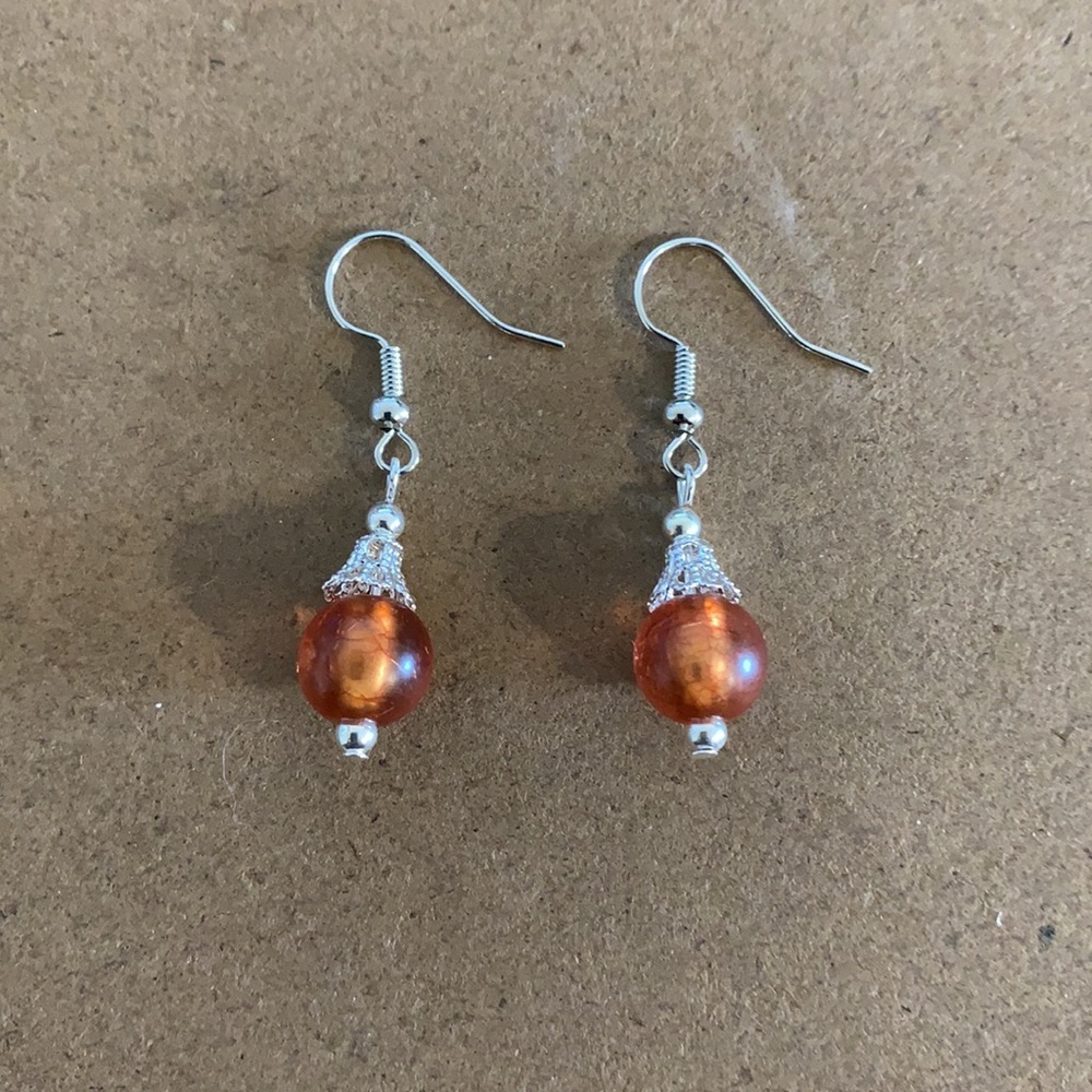 21007 ⭐️Orange glass earrings⭐️